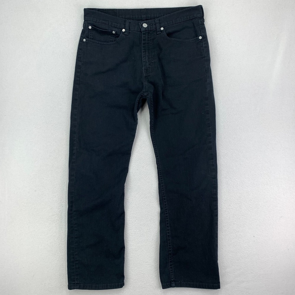 Levi's Jeans 505 Mens 34x30 Black Denim Regular Straight Zipper Fly Retro Work